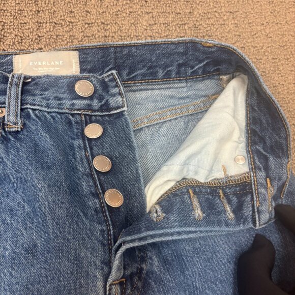 Everlane Jeans 24X26 Button Fly 90s Way Organic Cotton Straight Cropped Casual - Picture 7 of 10